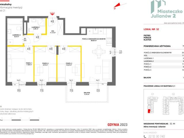 Mieszkanie 71,7m²