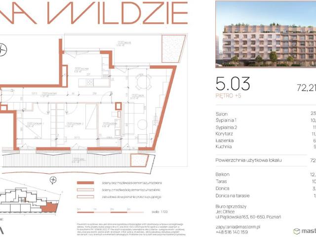 Mieszkanie, 72.21 m2, 3 pokoje