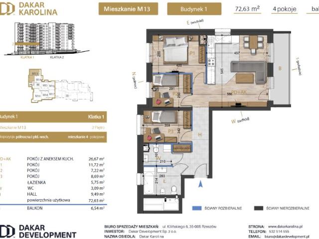 Mieszkanie 72,6m²