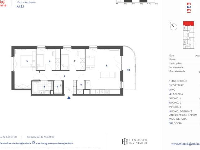 Mieszkanie 72,6m²