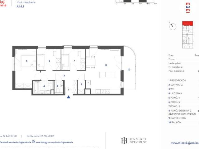 Mieszkanie 72,6m²