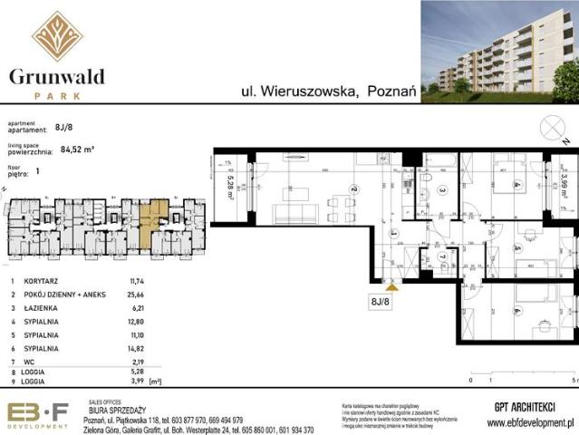 Mieszkanie, Poznań, 84.52 m2, 2 pokoje