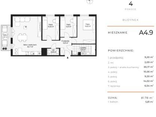 Mieszkanie 81,8m²