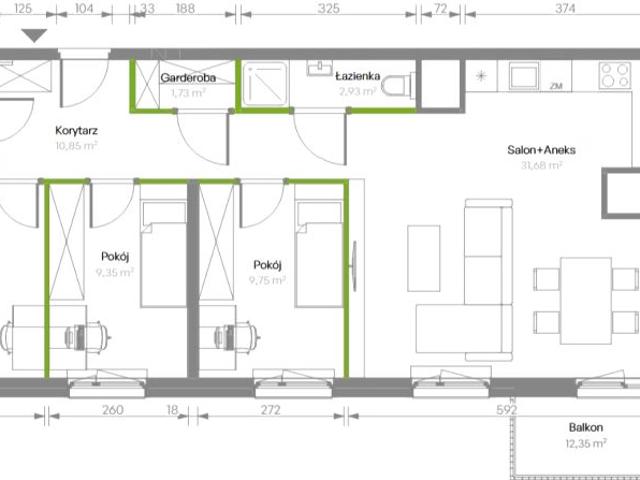 Mieszkanie 82 m², Warszawa