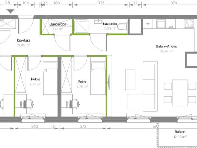 Mieszkanie 82 m², Warszawa