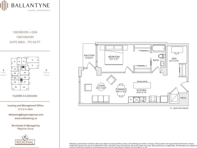 Milieu & Ballantyne Apartments 1Bed+Den [object Promise] for Rent