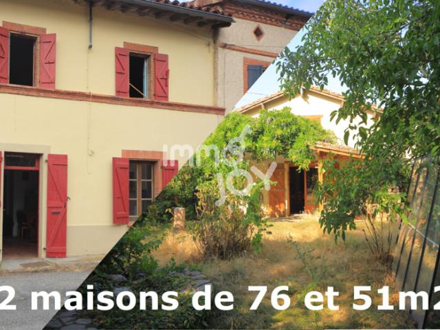 Miremont, ensemble de 2 maisons, l'une de 51 m2 avec jardin