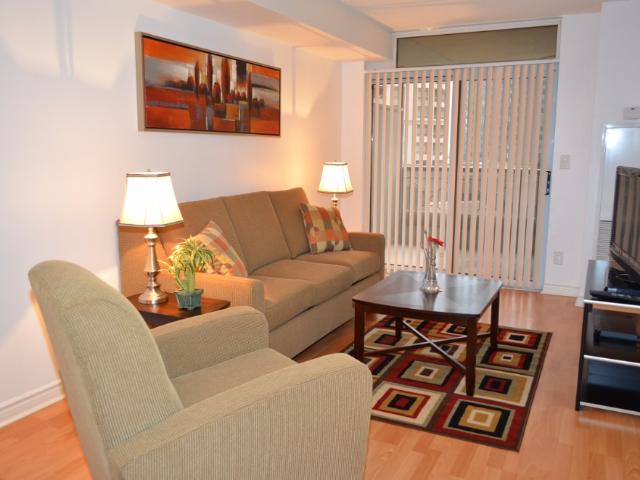 Mississauga Furnished Condo Rental at Ovation Condos Large 2 Bedroom 2 Bathroom Suite with Weekly Maid Service and Balcony