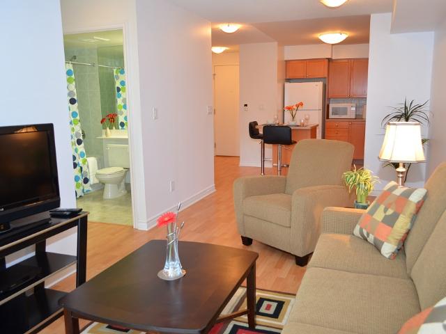 Mississauga Furnished Condo Rental at Ovation Condos Lovely 1 Bedroom Suite with Balcony, Parking and Weekly Maid Service