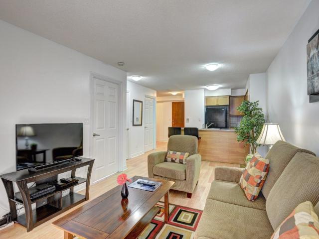 Mississauga Furnished Condo Rental at Grand Ovation Comfortable 1 Bedroom 1 Bathroom Suite with City Views and Weekly Maid Service