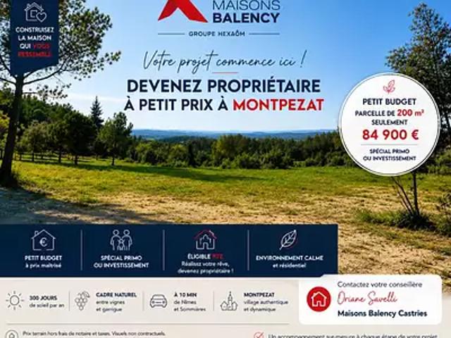 Montpezat 30730 Programme neuf terrain neuf à vendre