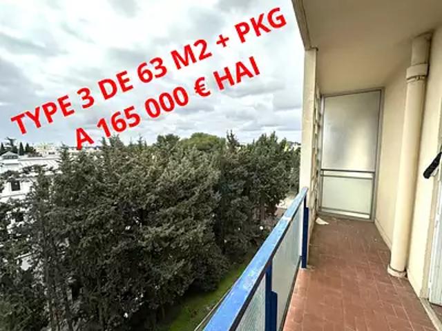 Montpellier 34070 Achat / Vente appartement 3 pièces t3 au dernier étage