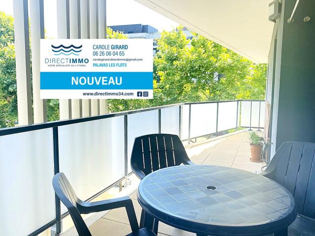Montpellier Port Marianne, bel appartement type 3 de 71 m2, terrasse, garage