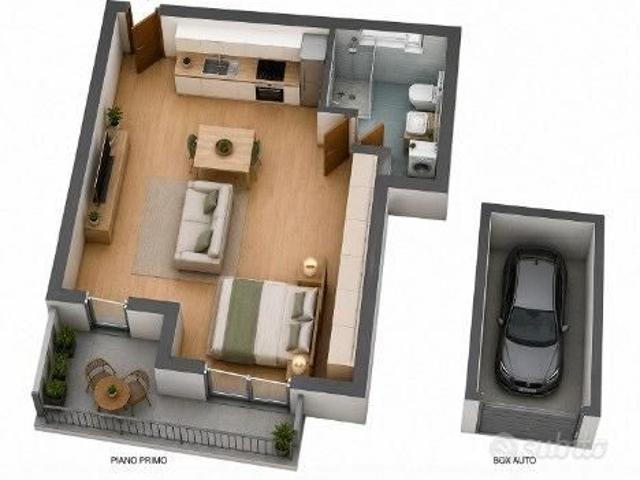 Monolocale arredato con box a busto arsizio