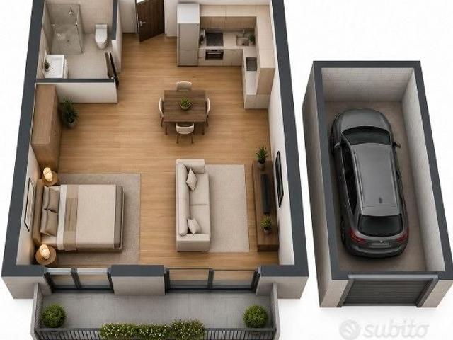 Monolocale con box auto e balcone a Varese