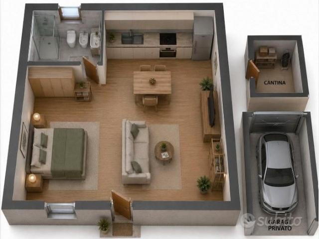 Monolocale con garage e cantina a Busto Arsizio