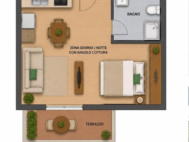 Monolocale in Costa Saragozza
