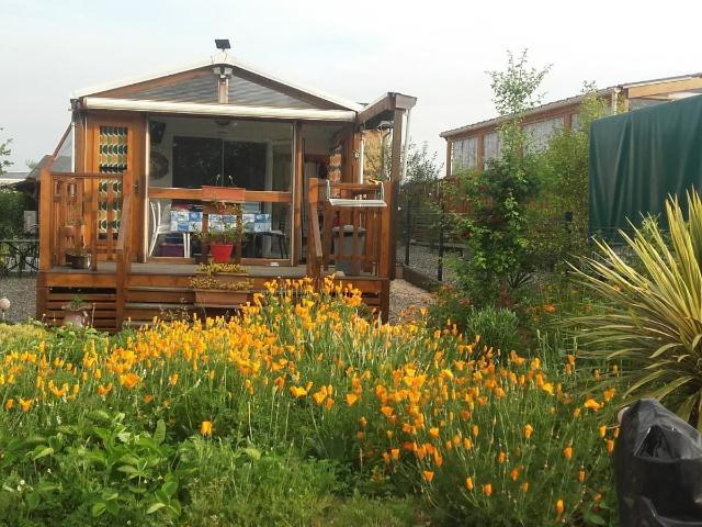 Mobil home avec garage sur terrain proche du lac 34m² Saint Blancard