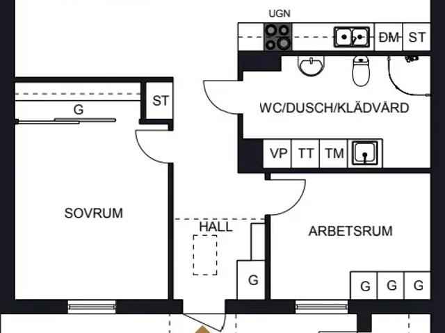 Modern 3 rok med loftgångsbalkong på plan 2! 76 m² 11 057 kr