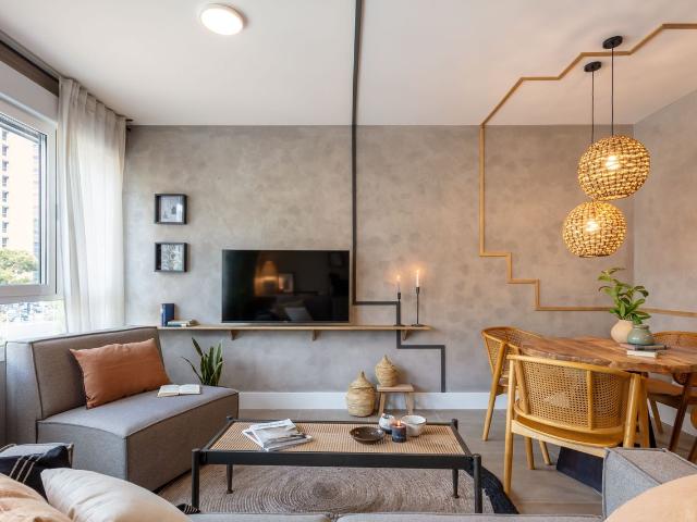 Modern 1 Bedroom Apartment with Saharan Inspired Design and Private Workspace, Madrid Amsterdam Apartments for Rent