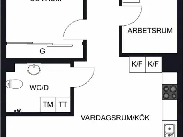 Modern och ljus 3rok med balkong i västerläge i ce 56 m² 10 398 kr