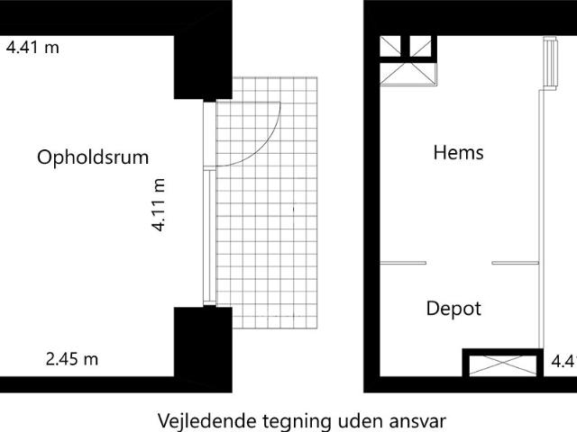 Moderne og hyggelig 1 værelses