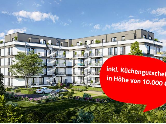 Moderne Dachgeschosswohnung mit umliegender Terrasse