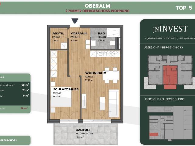 Moderne Traumwohnung in Oberalm: 2 Zimmer, Südbalkon