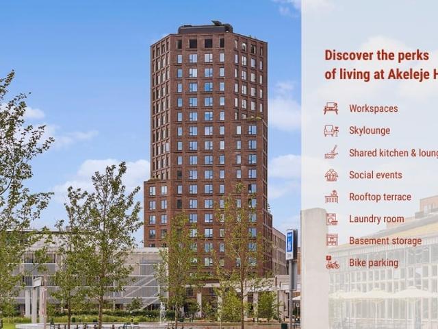 Moderne 1 værelses med fælles tagterrasse i Valby