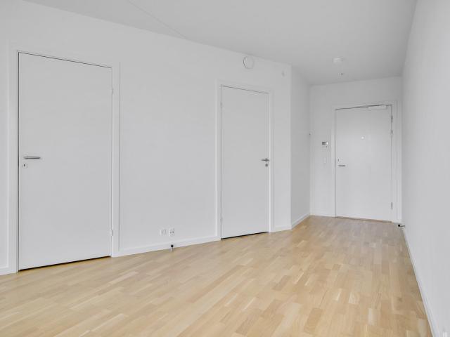 Moderne 1 værelses med fælles tagterrasse i Valby