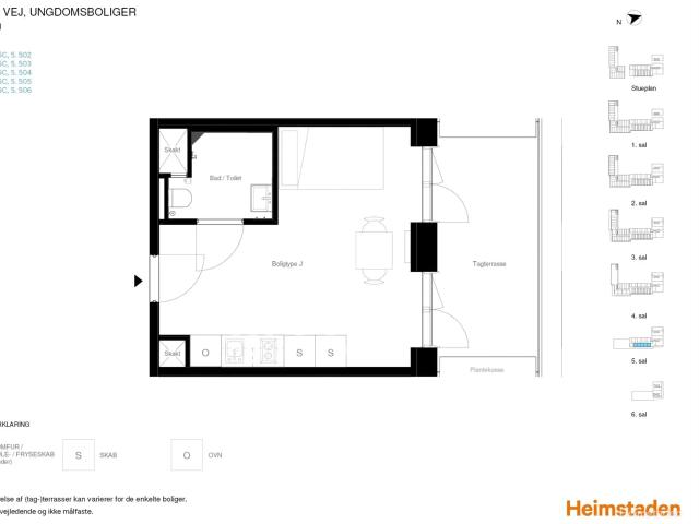 Moderne 1 værelses ungdomsbolig på Frederiksberg