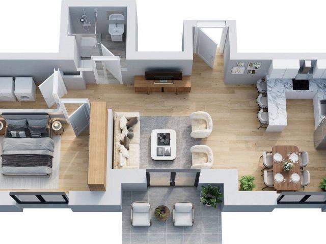 Moderne 2 Zimmer Wohnung mit Terrasse und Garten