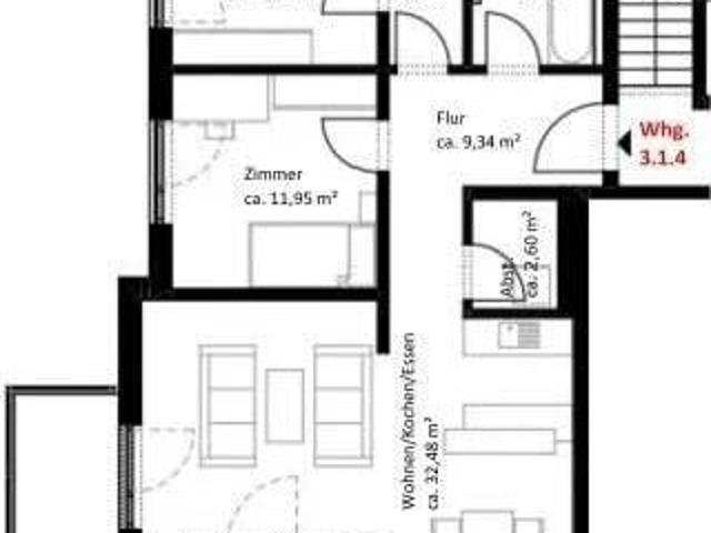 Moderne 3,5 Zimmer Neubauwohnung mit Südbalkon Neubau 3.1.4