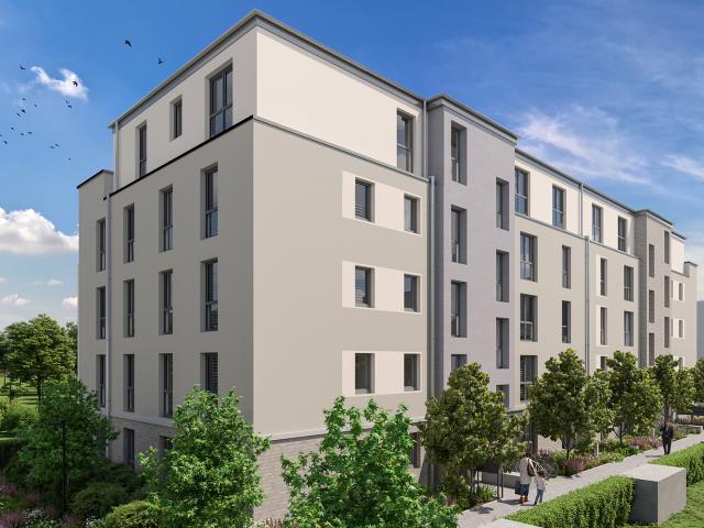 30% verkauft: Modernes Wohnen: 3 Zi. mit Balkon im 1. OG des Landwehr Quartiers KfW55