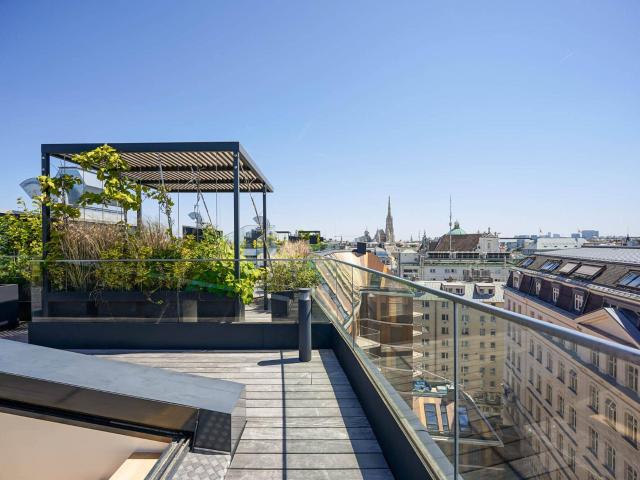 Modernes City Penthouse mit Dachterrasse und Stephansdom Blick