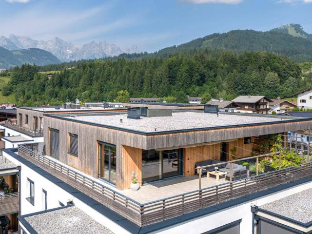 Modernes Penthouse mit Altholzverkleidung