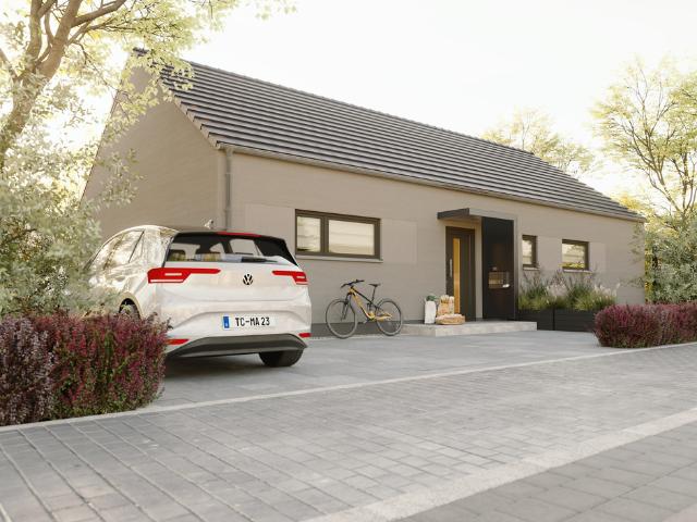 Moderner Bungalow mit überdachter Terrasse