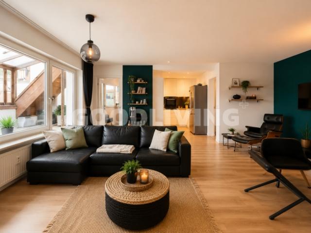 Modernisierte Dachwohnung mit verglaster Terrasse und Garage