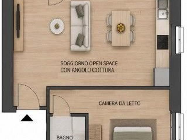 Moderno bilocale con balcone a Castellanza
