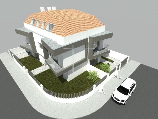 Moradia geminada T3+1, arquitetura contemporânea com parquea. 131m² Fernão Ferro