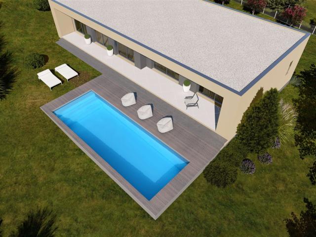Moradia térrea moderna com piscina Vale Verde Villas, Cost. 193m² Salir De Matos