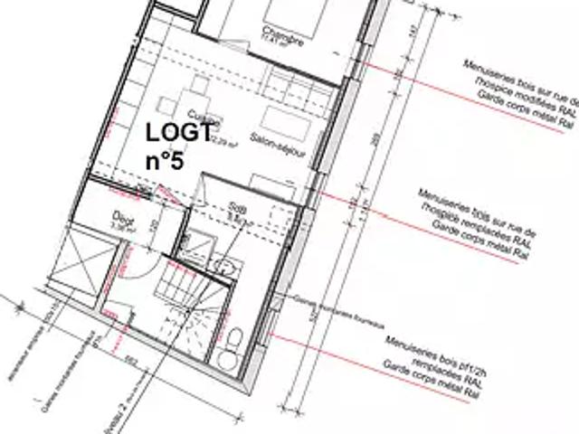 Morlaix 29600 Achat / Vente appartement 2 pièces t2 au dernier étage
