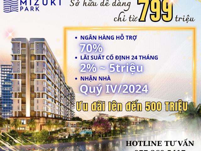 Mua nhà Sài Gòn nhận chiết khấu đến 500 triệu Căn hộ MIZUKI PARK Bình Chánh
