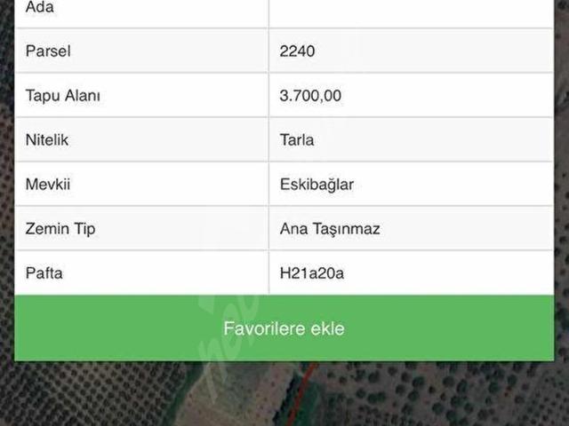 MUDANYA ESENCE'DE SATILIK TEK TAPU 3700 M2