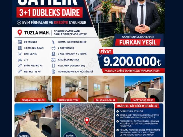 Muhteşem Konumda Satılık 3+1 Dubleks Daire