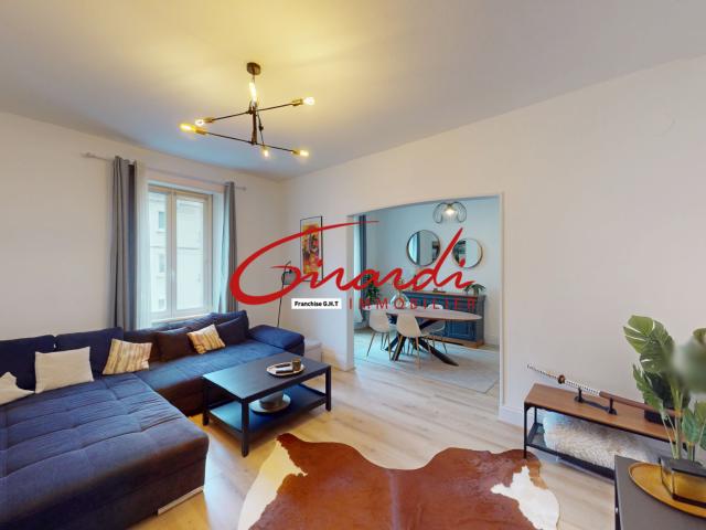 MULHOUSE APPARTEMENT T4 ENTIEREMENT RENOVE 87m2 JARDIN CAVE ET GRENIER POSSIBILIE ACQUERIR GARAGE EN SUS