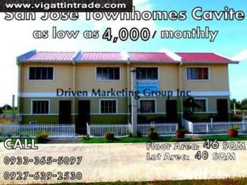 Murang pabahay in Cavite Rent to own House San Jose Townhomes