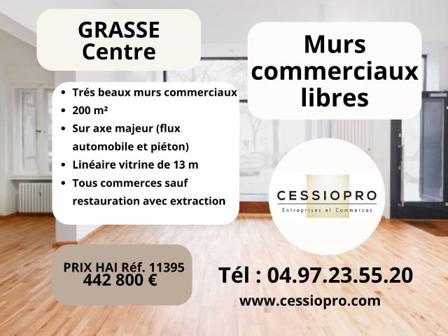 MURS COMMERCIAUX LIBRES 200 m2 GRASSE CENTRE