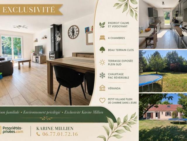 MUZY 27650 Maison individuelle 1 étage 4 chambres Véranda Terrain 187200 HAI