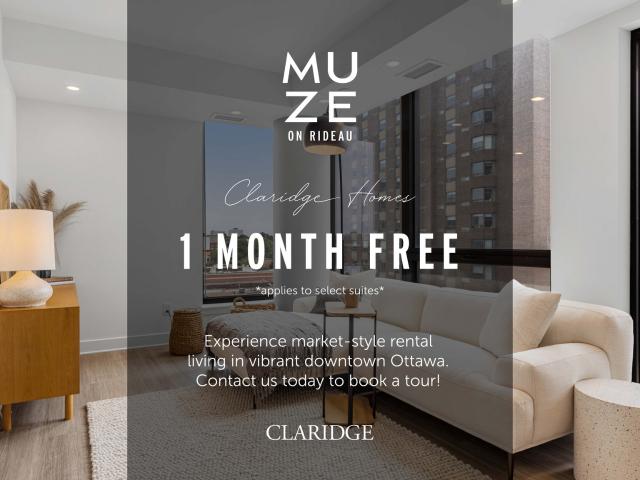 Muze on Rideau Roa  1 Bed, 1 Bath, Balcony, Universal [object Promise] for Rent